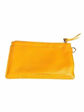 Lucky Brand Yellow Leather Wristlet Pouch